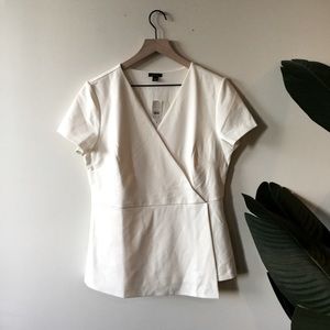 Ann Taylor peplum faux wrap top